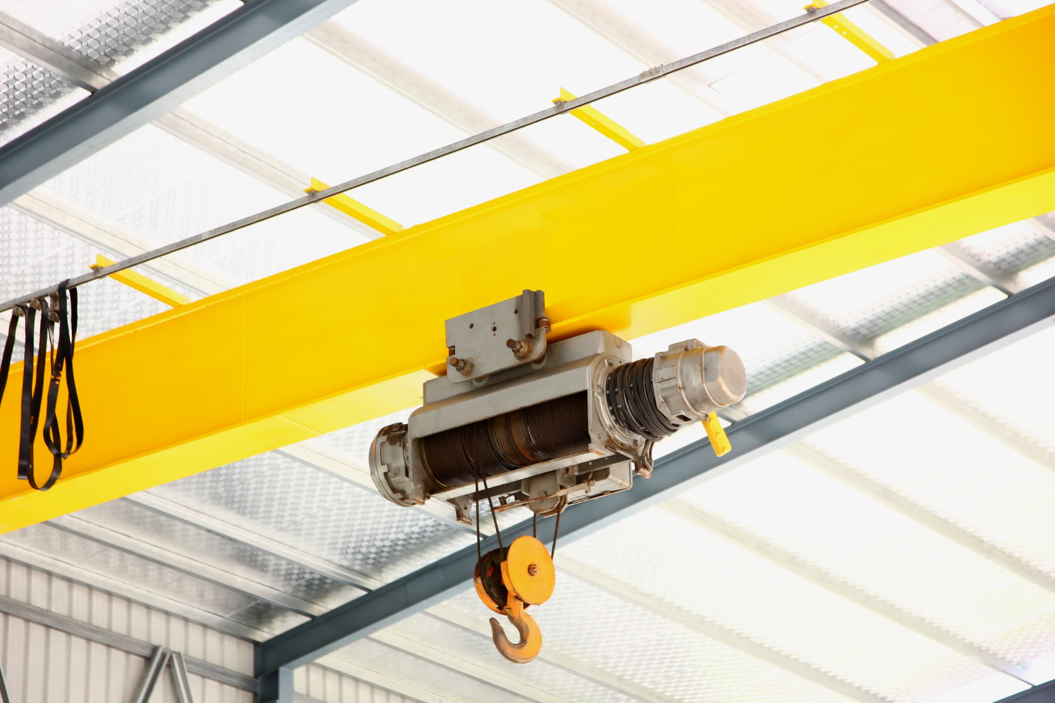 Gantry crane in industrial facility