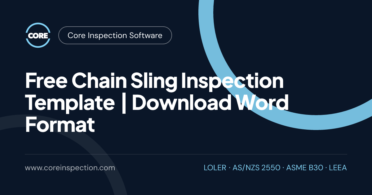 Free Chain Sling Inspection Template | Download Word Format | Core ...