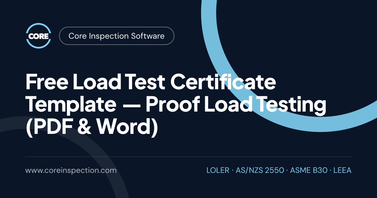 Free Load Test Certificate Template — Proof Load Testing (PDF & Word)