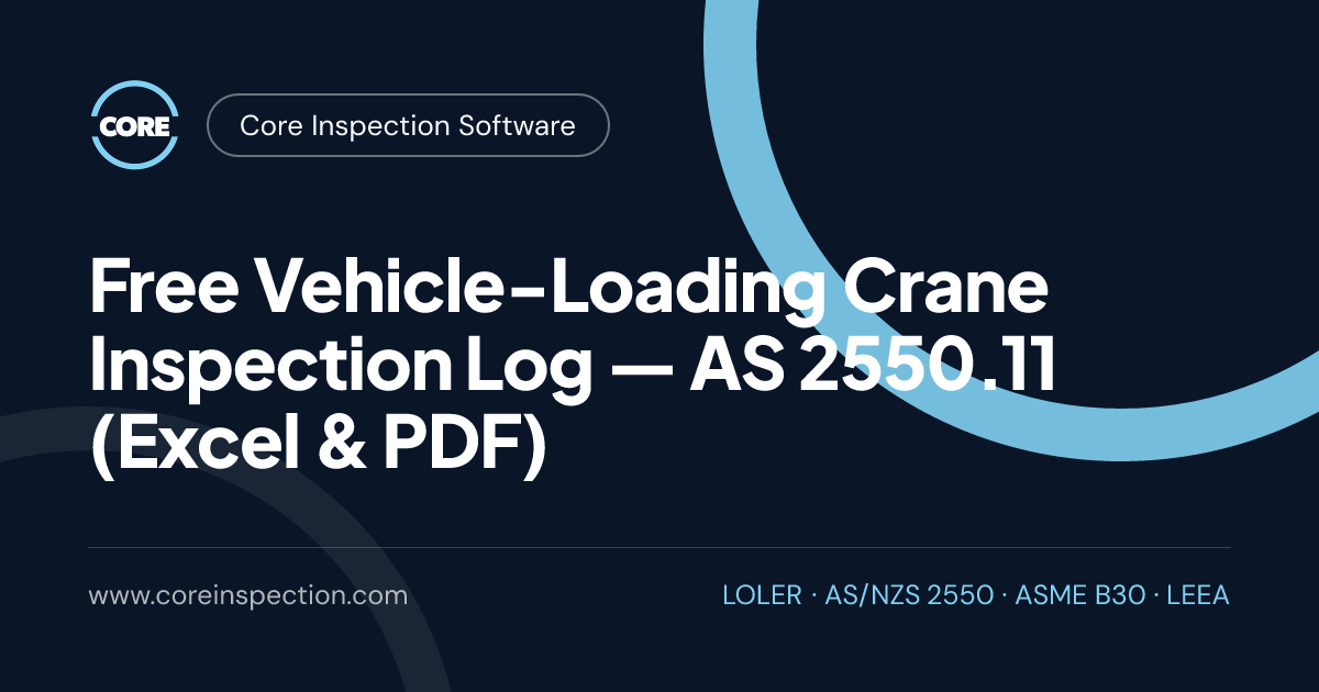 Free Vehicle-Loading Crane Inspection Log — AS 2550.11 (Excel & PDF)